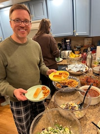 Dinner is served. The kitchen had everything we needed for our entire stay.