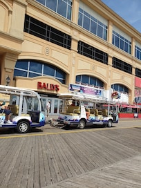 Trolly on boardwalk