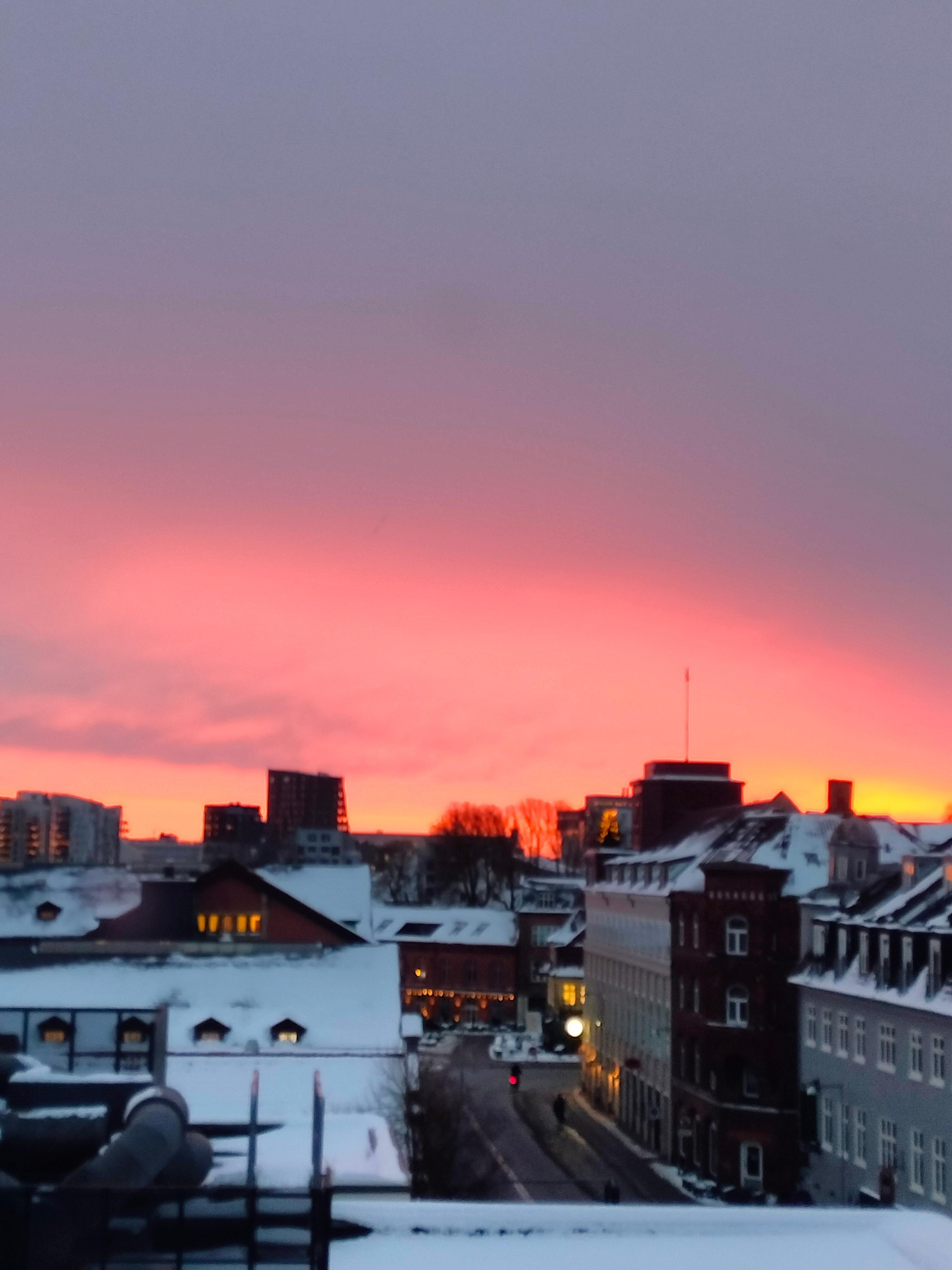 Udsigt om morgen en kold januar morgen.