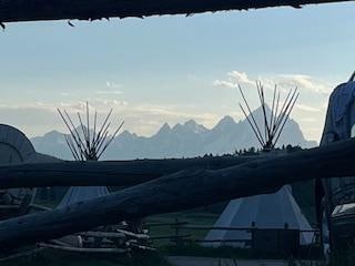 View from upper level wagon/tipi area. (recommended)