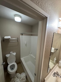 Missing shower curtain and when I called the front desk I was told to take a shower anyway