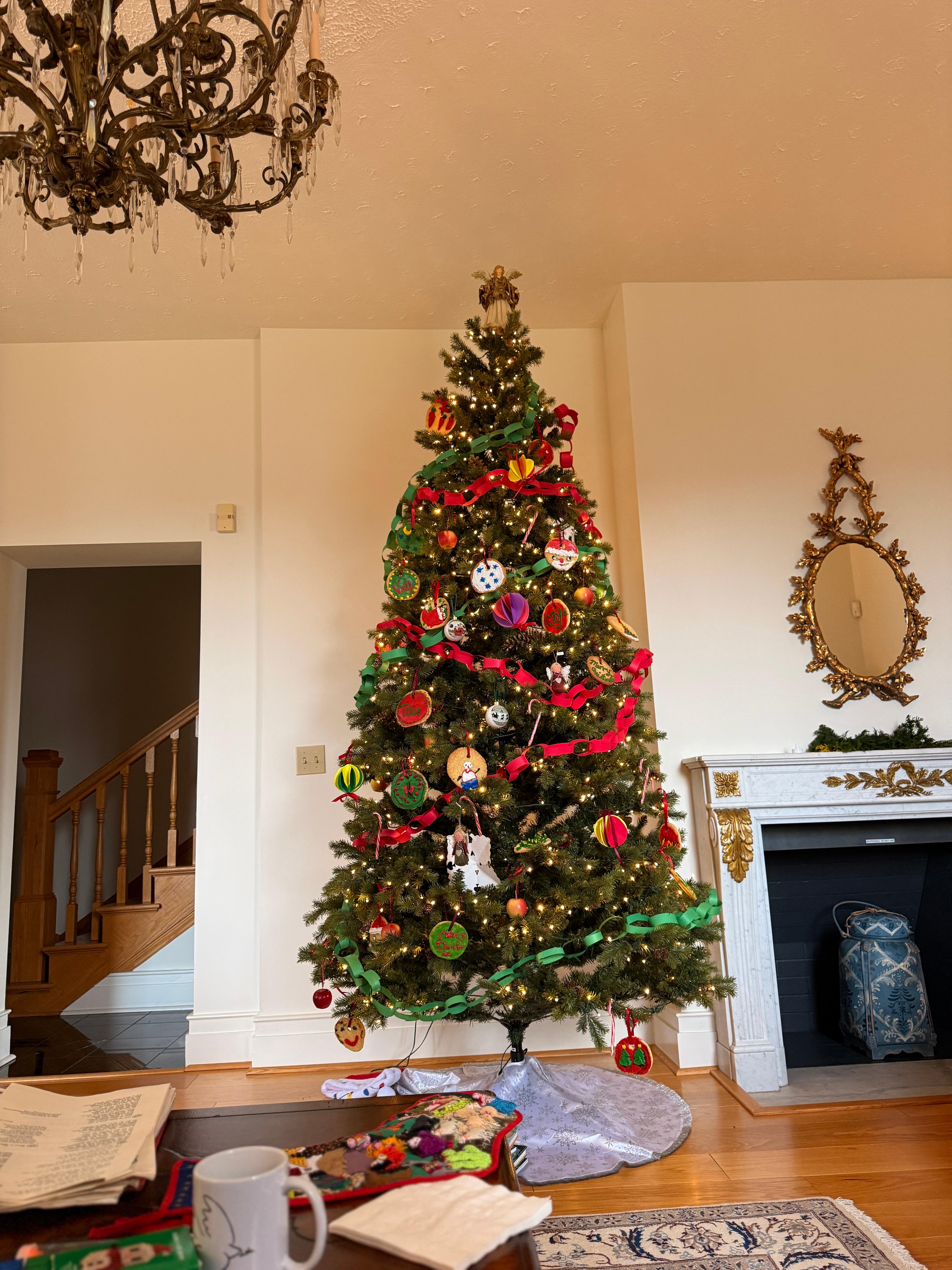 A tree with lights for us to decorate