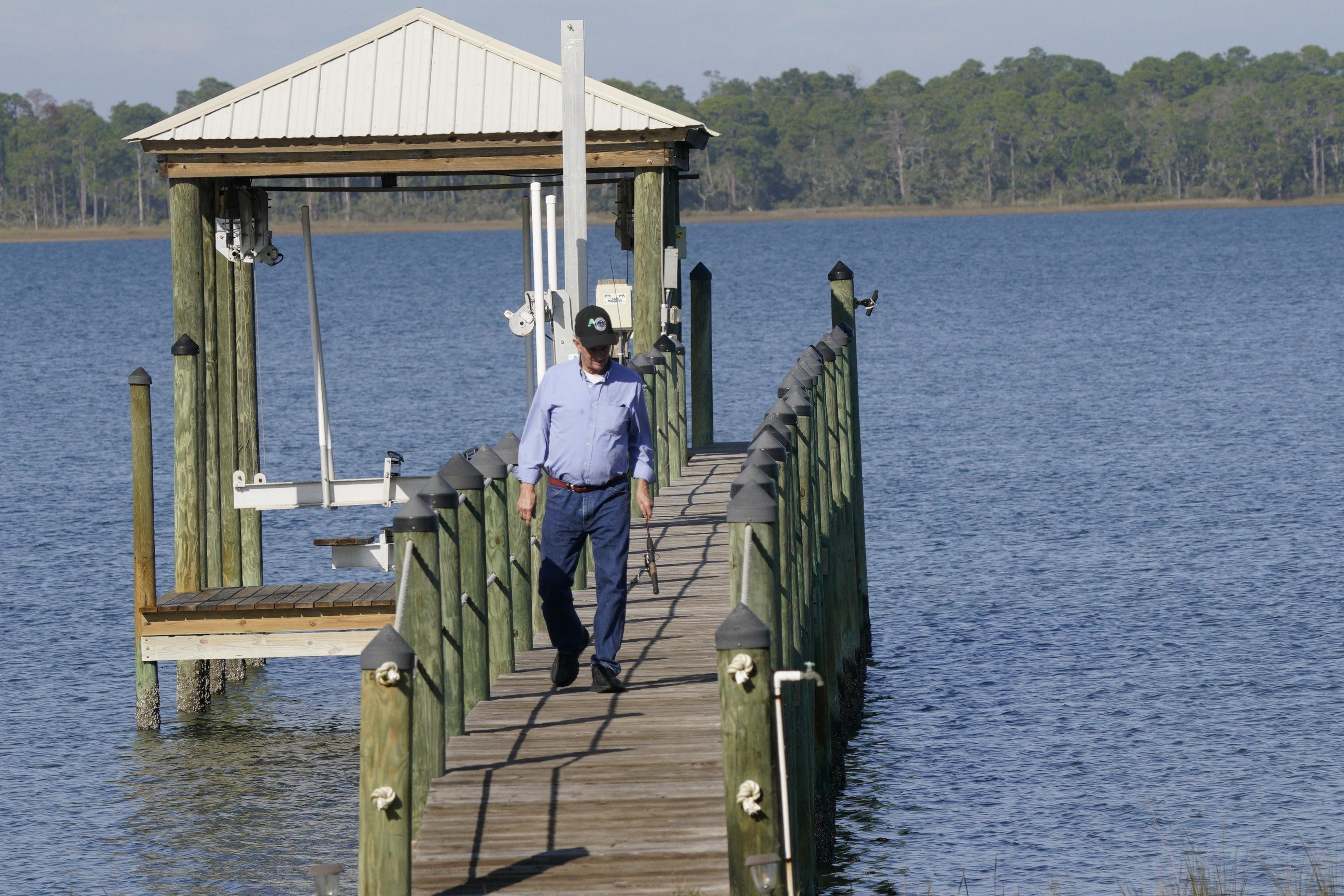 Gary on the dock at  private house dock.