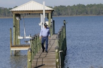 Gary on the dock at private house dock.