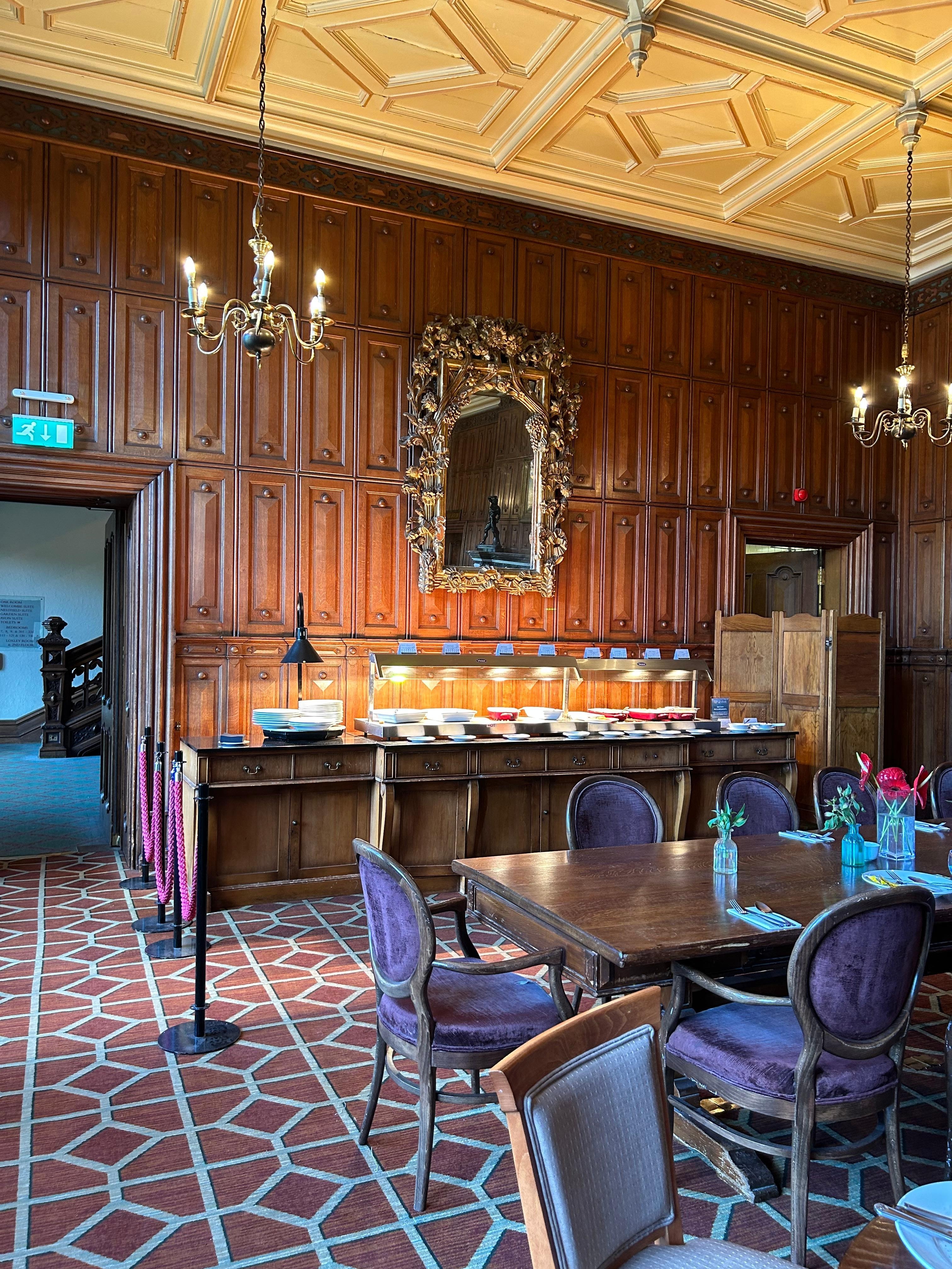 Breakfast buffet area