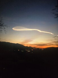 View of SpaceX Rocket from the backyard.