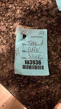 Valet Tag