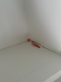 Used needles in closet