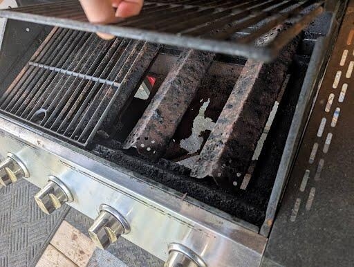 Grill was completely rusted through and was on a wooden deck