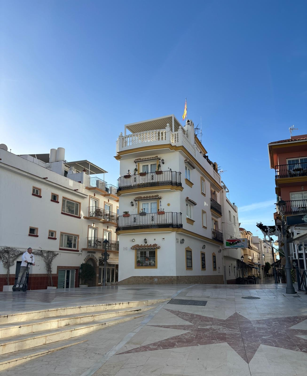 Just down the street from the house.