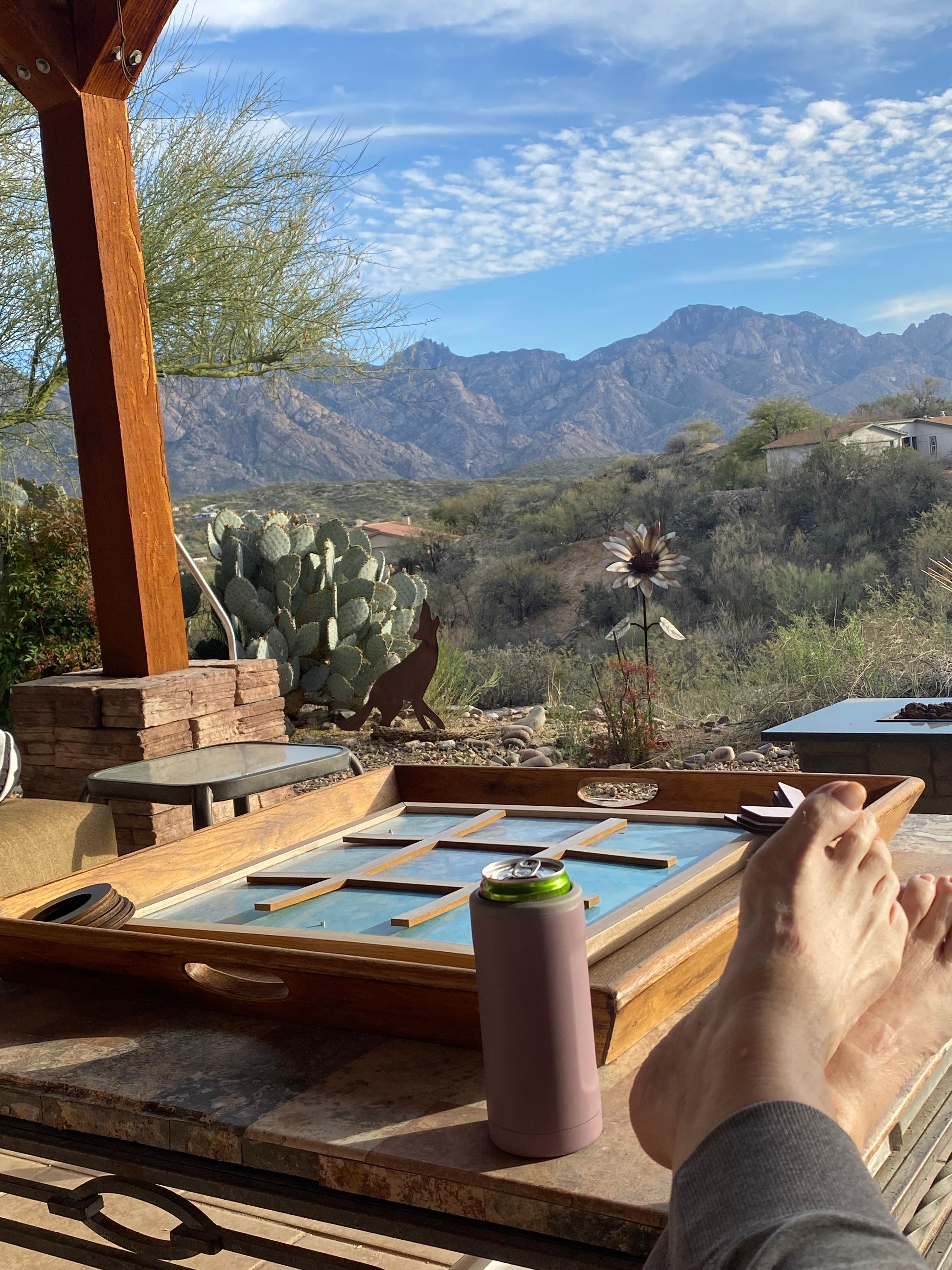 Sitting on front porch…