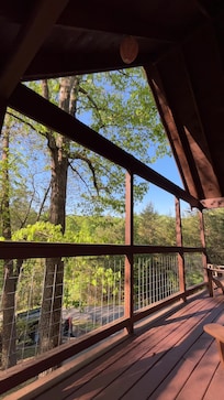 Early morning coffee on the front deck.