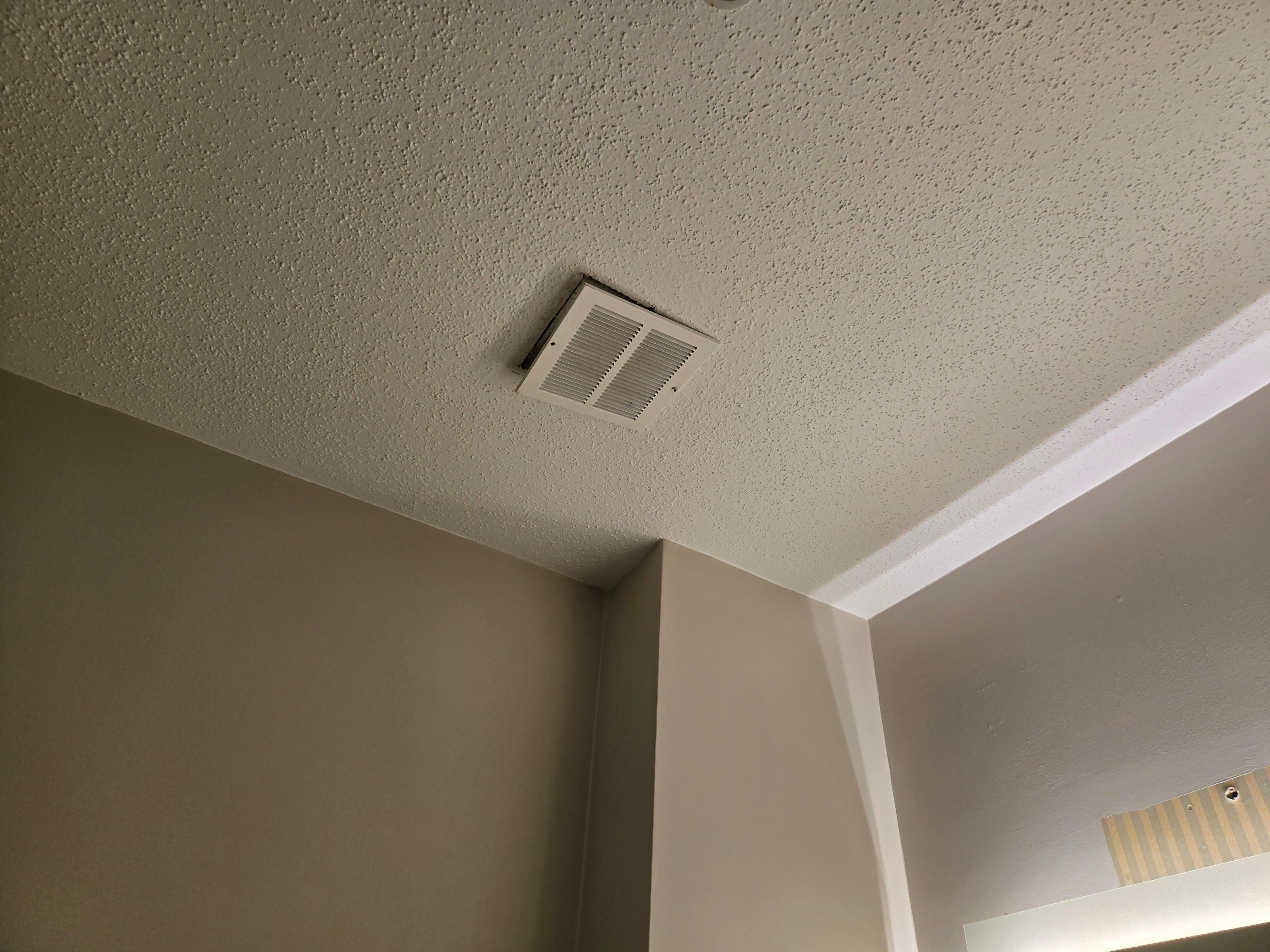Cover dirty and not screwed in ceiling