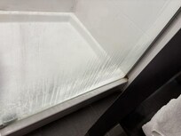 Hard water stains on the glass