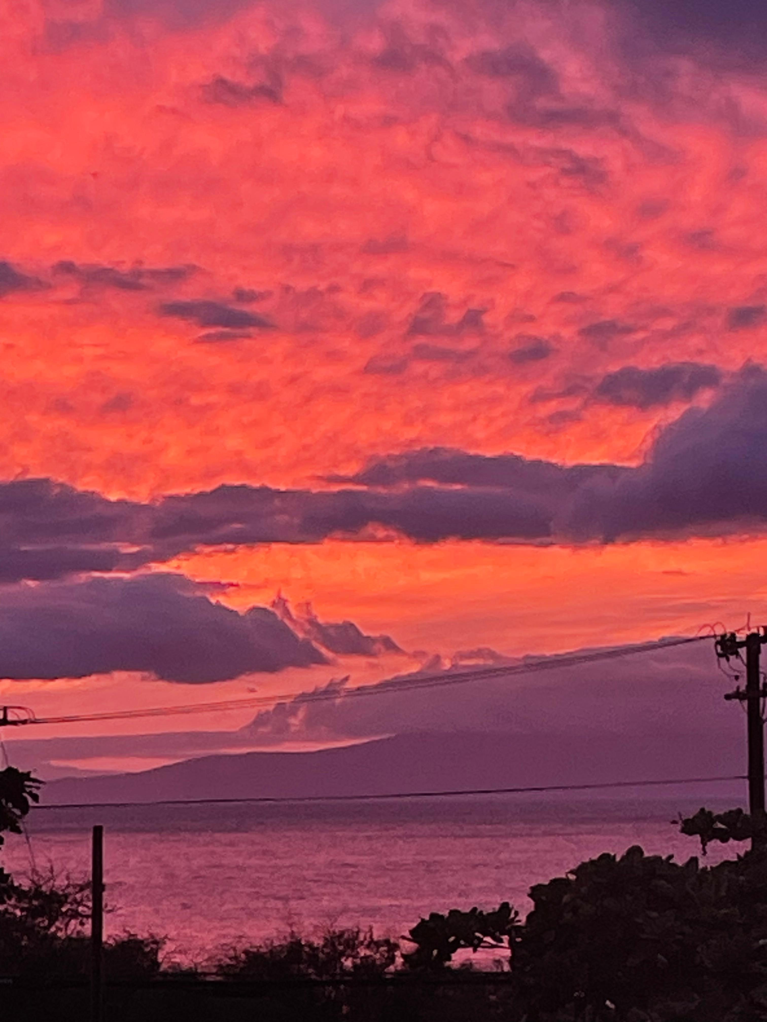 A great sunset from Maui Kamaole lanai. 