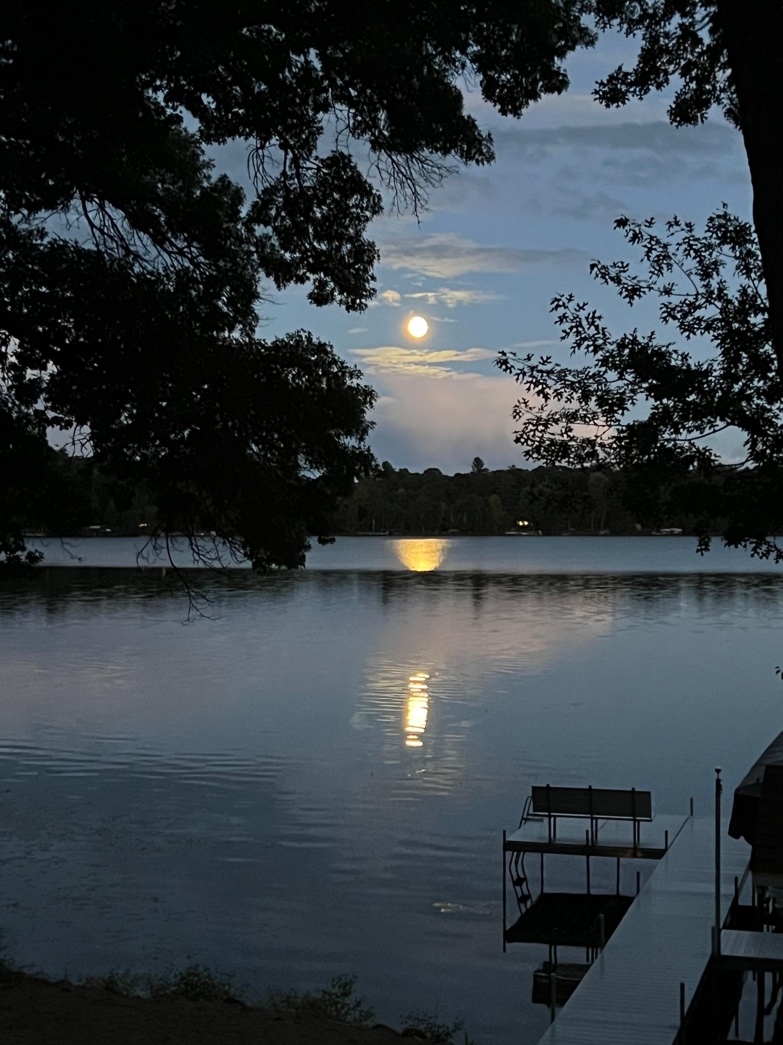 Beautiful moon view from the living room.