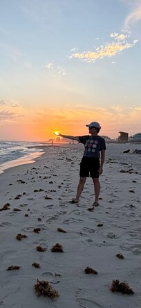 Caught the setting sun