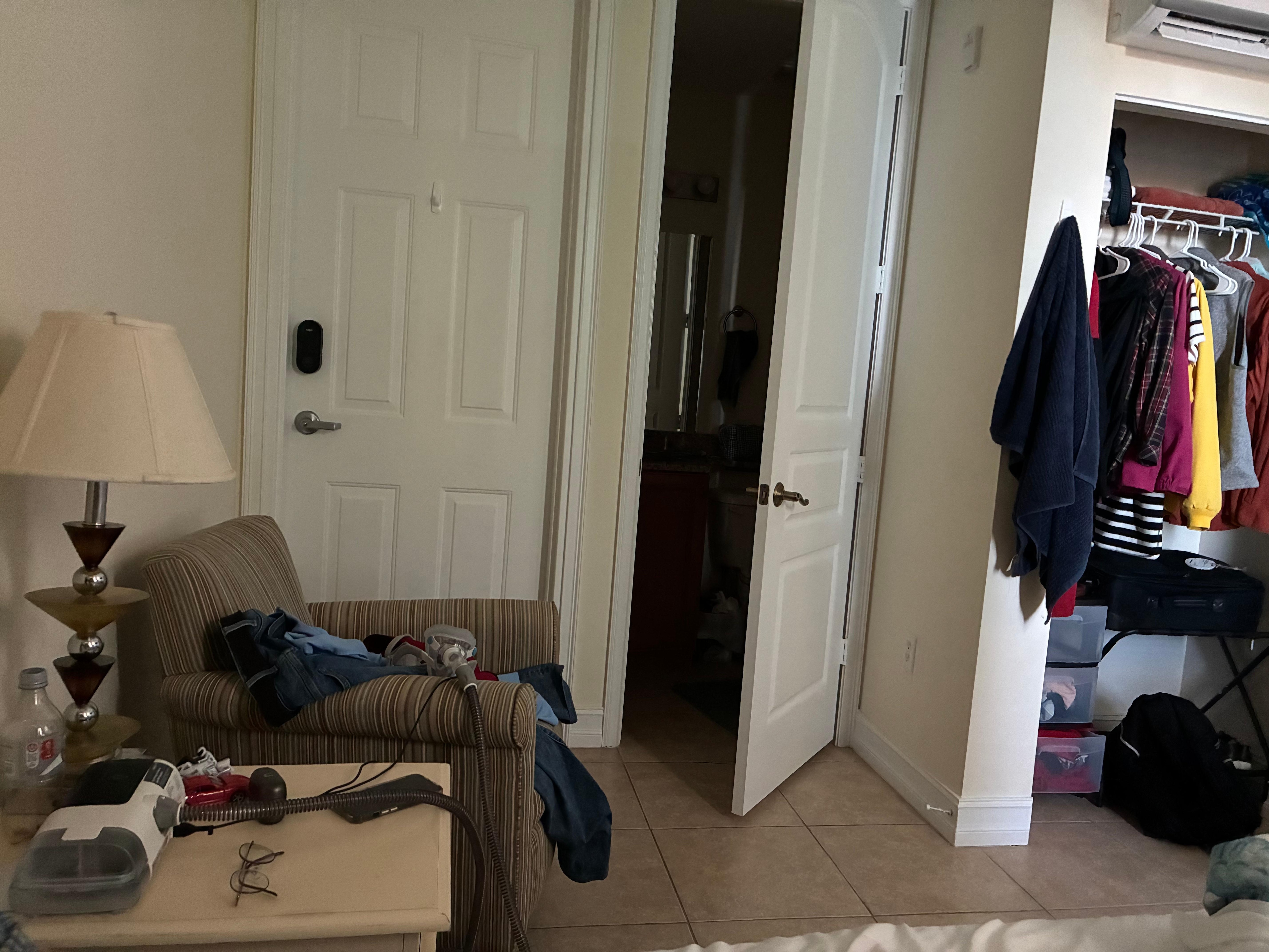 Living room, bathroom, closet & entry foyer