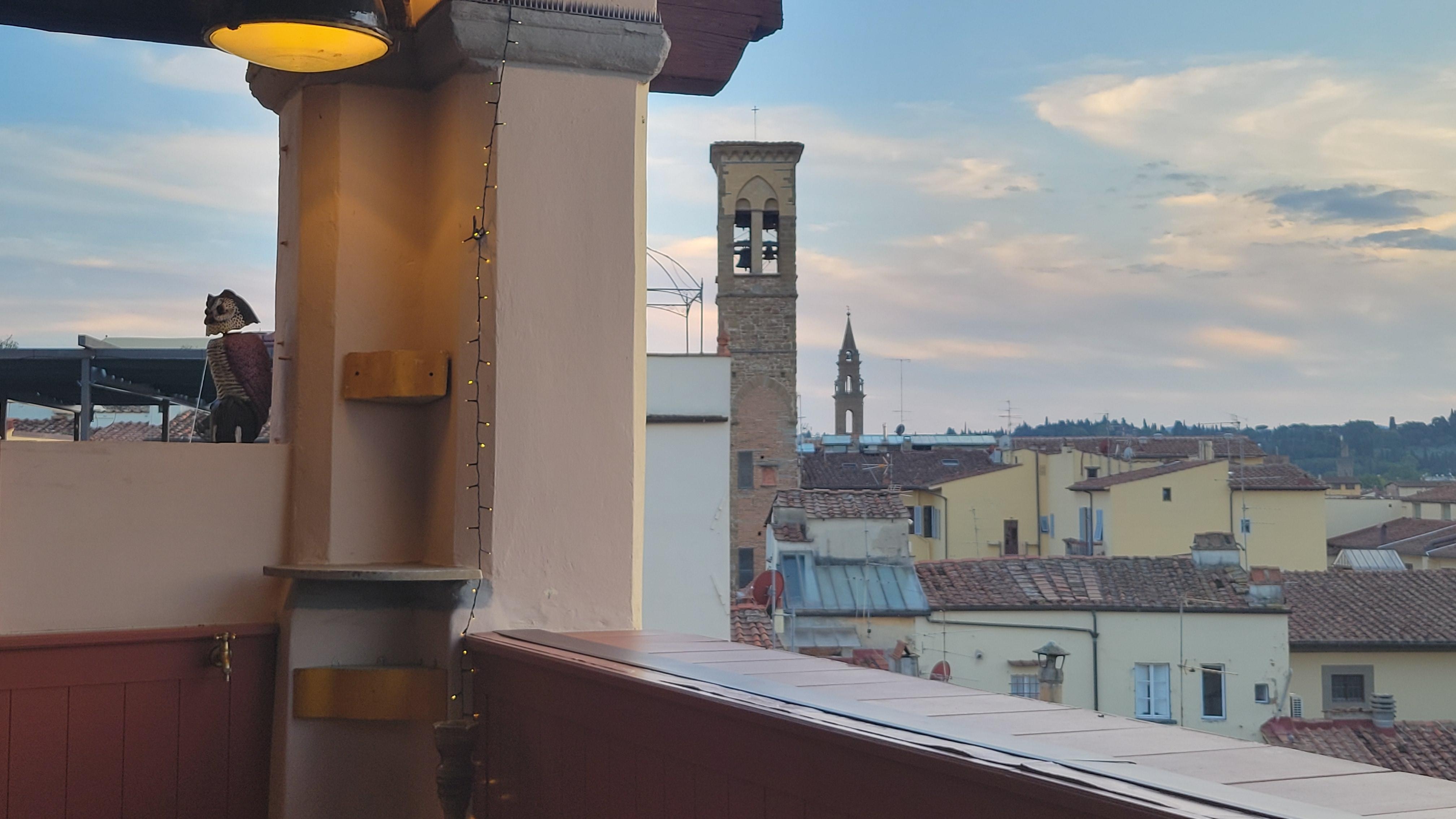 Sunset view from top floor balcony 