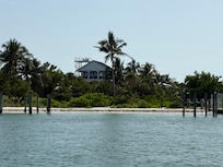 View of Sandy Feet  Beach House from the water.