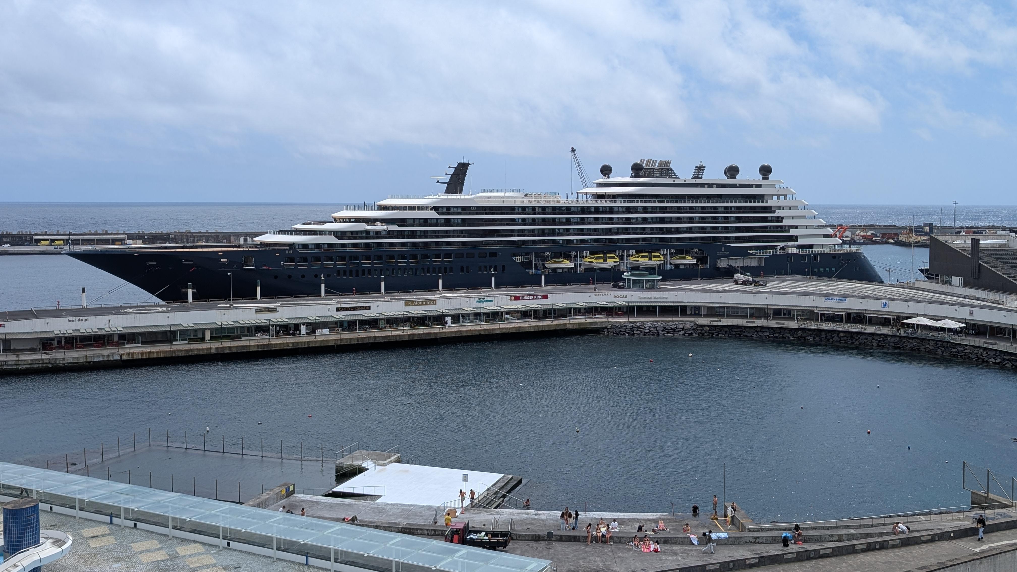 Great view of the marina and port from the balcony.