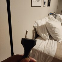 Lamps in bedrooms. Had European plugs