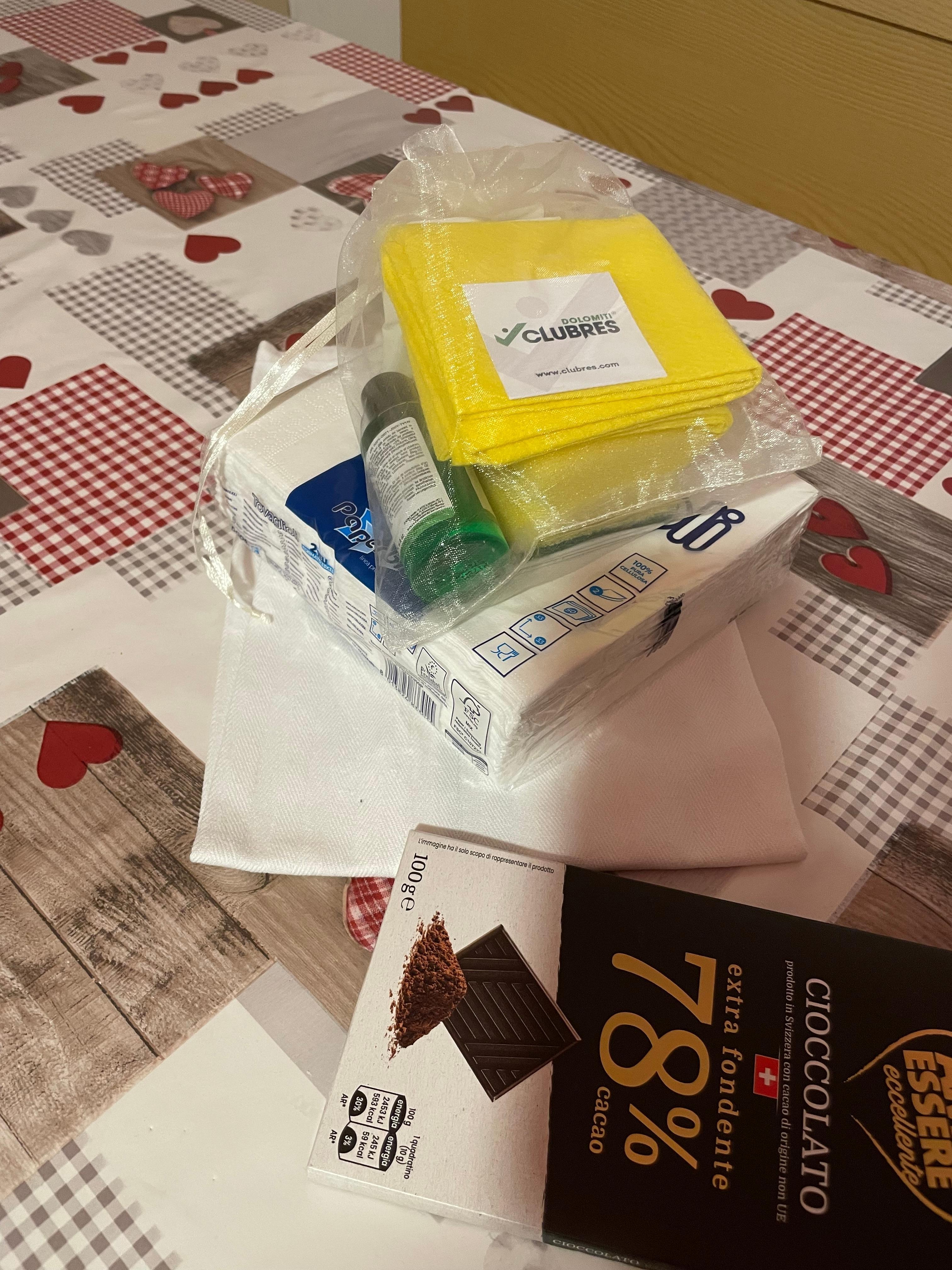 Kit di benvenuto (kit anche in bagno)