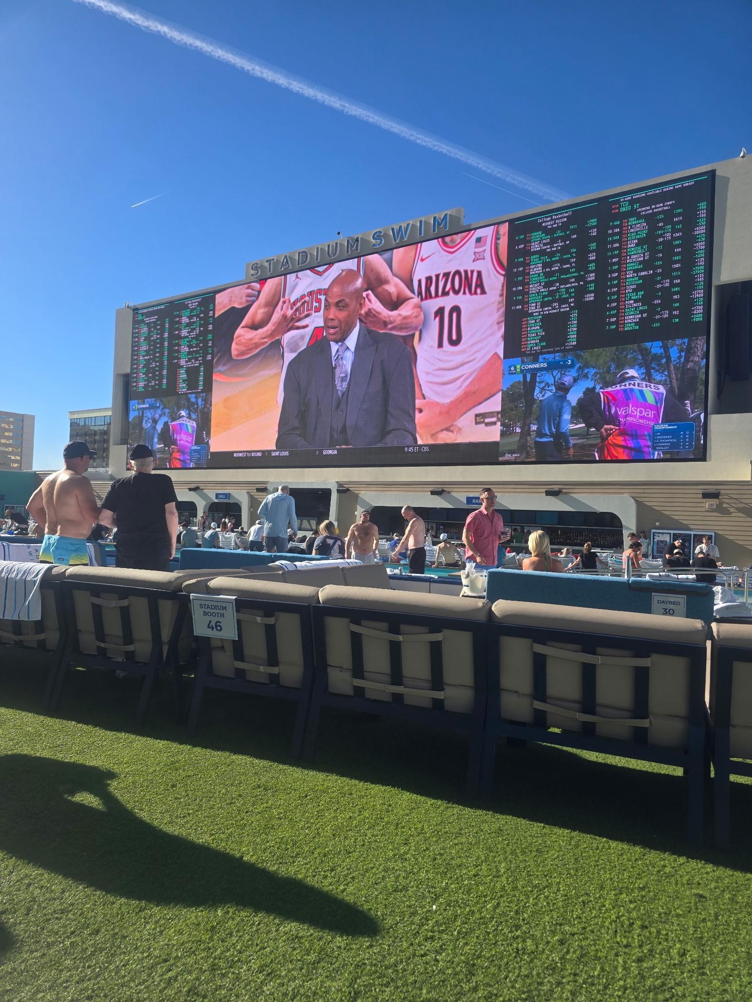 View from where we were sitting watching the games on the big screen