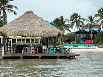View of the bar from the very end of the dock.