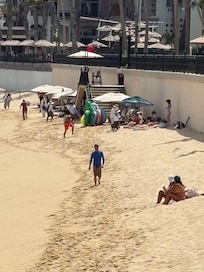 Beach chairs at sister resort next door but not at outmrs