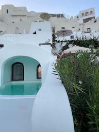 Hotel room with private pool.