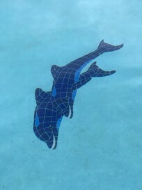 Mosaic on the bottom of the pool that I was able to enjoy. It’s about a 3 minute walk from the condo.