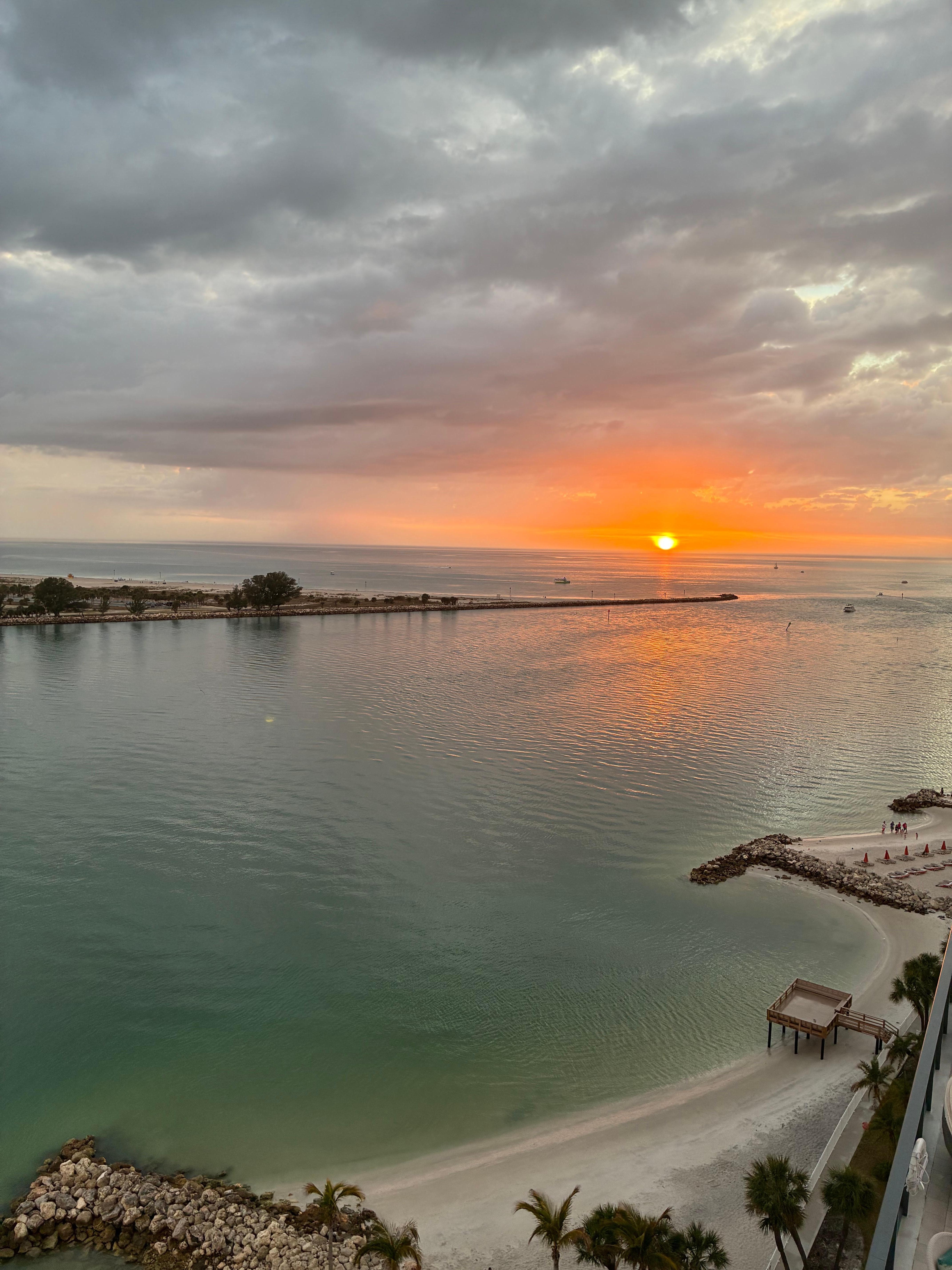 Beach front at sunset