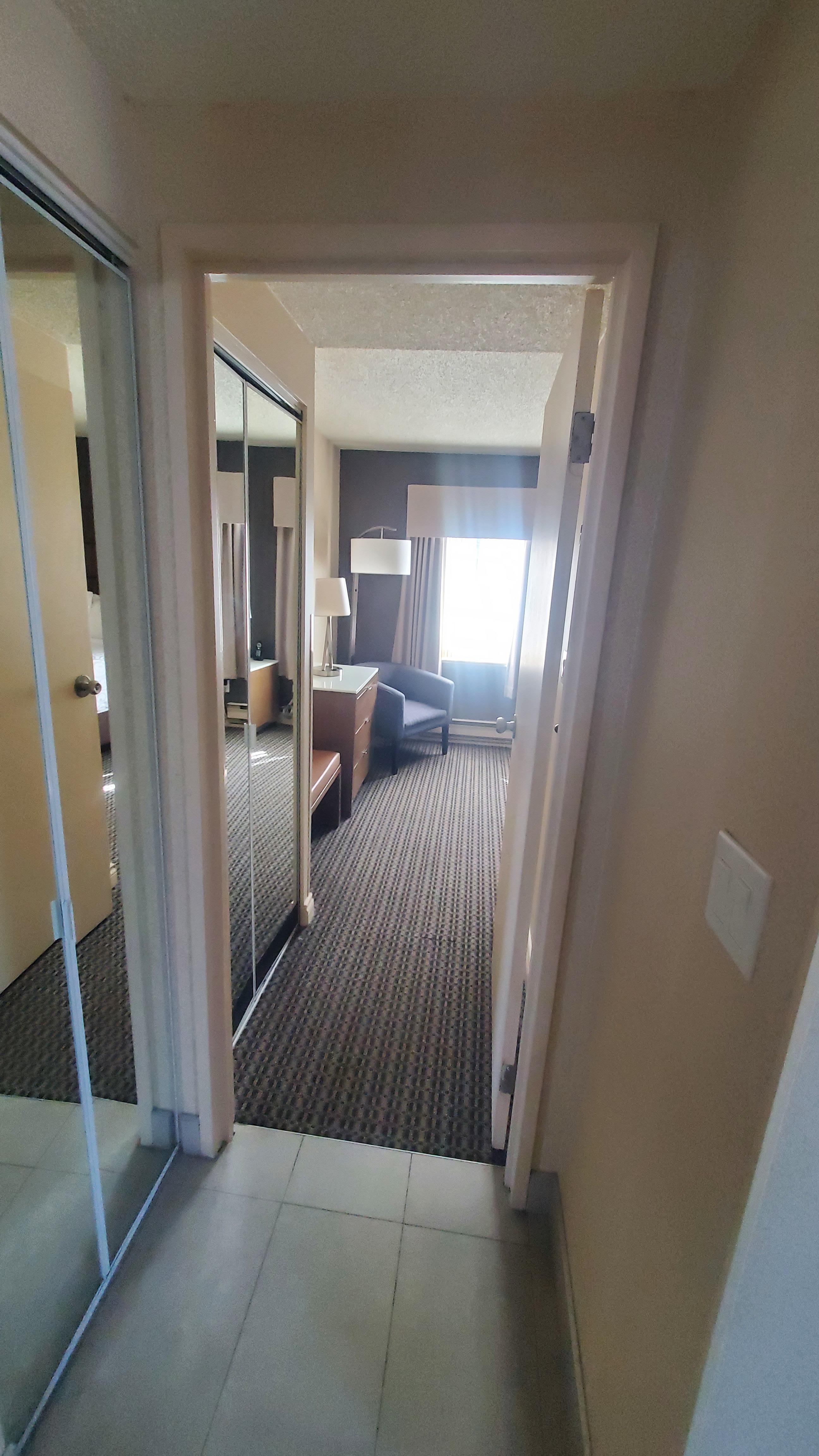 From the entry way into the bedroom