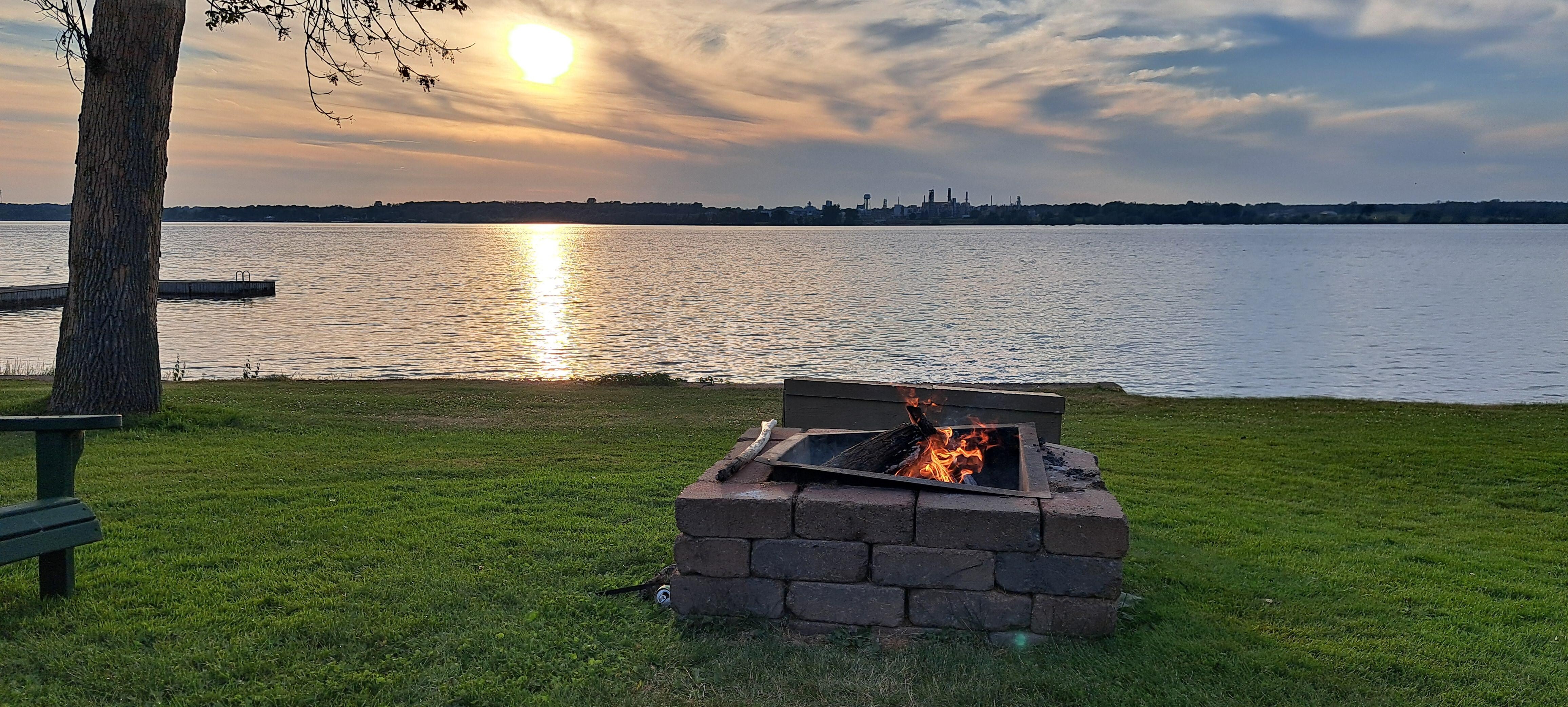 Firepit at sunset