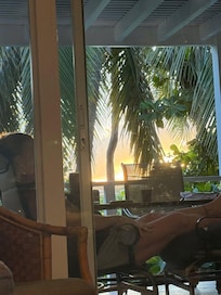 Daughter enjoying a sunset from the porch