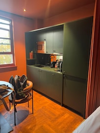 Our room had a washer/dryer, fridge and sink, very nice for a multi-day stay.