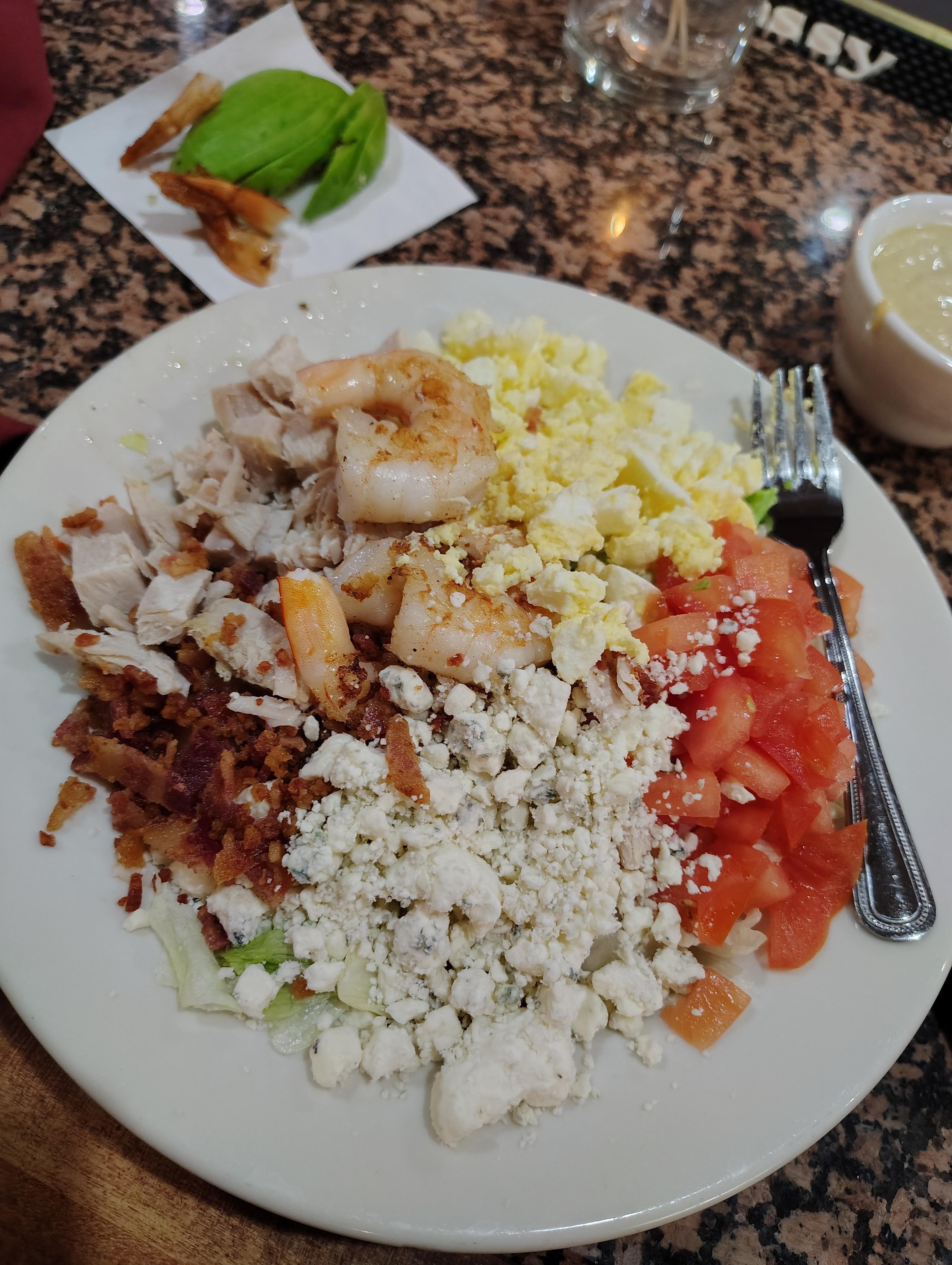 Cobb salad with shrimp, very delicious 