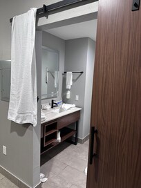 Towel used to cover gap