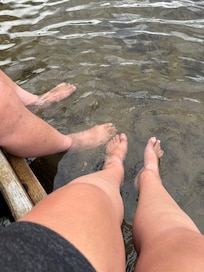Sitting at the dock! Water so clean.