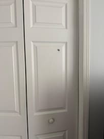 Noticed hole in door when we first arrived