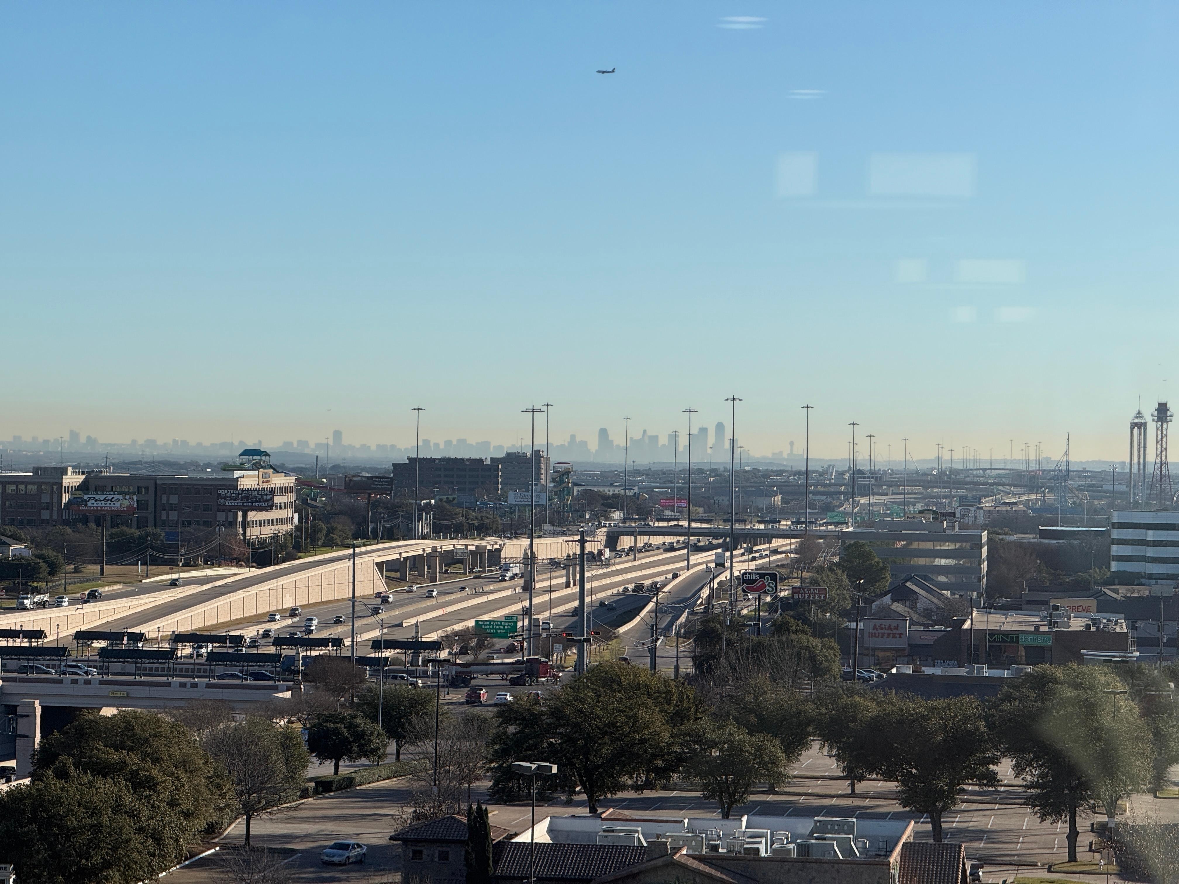 Can see the Dallas Skyline from the east side of the hotel.