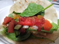 Breakfast build your own taco bar.