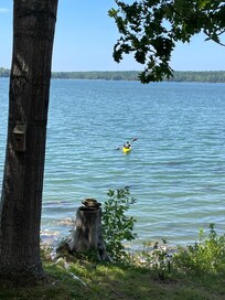 We rented boats locally with Mike (2074606350), to paddle night and day from the shore, off the backyard.