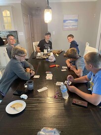 Huge table for games - rummy and chess!