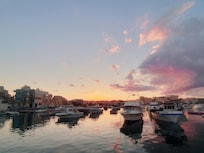 On the jetty outside the apartment