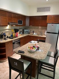 kitchen area.