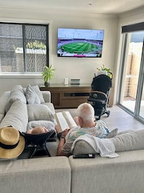 “Minding” the baby during the 5th Test!!