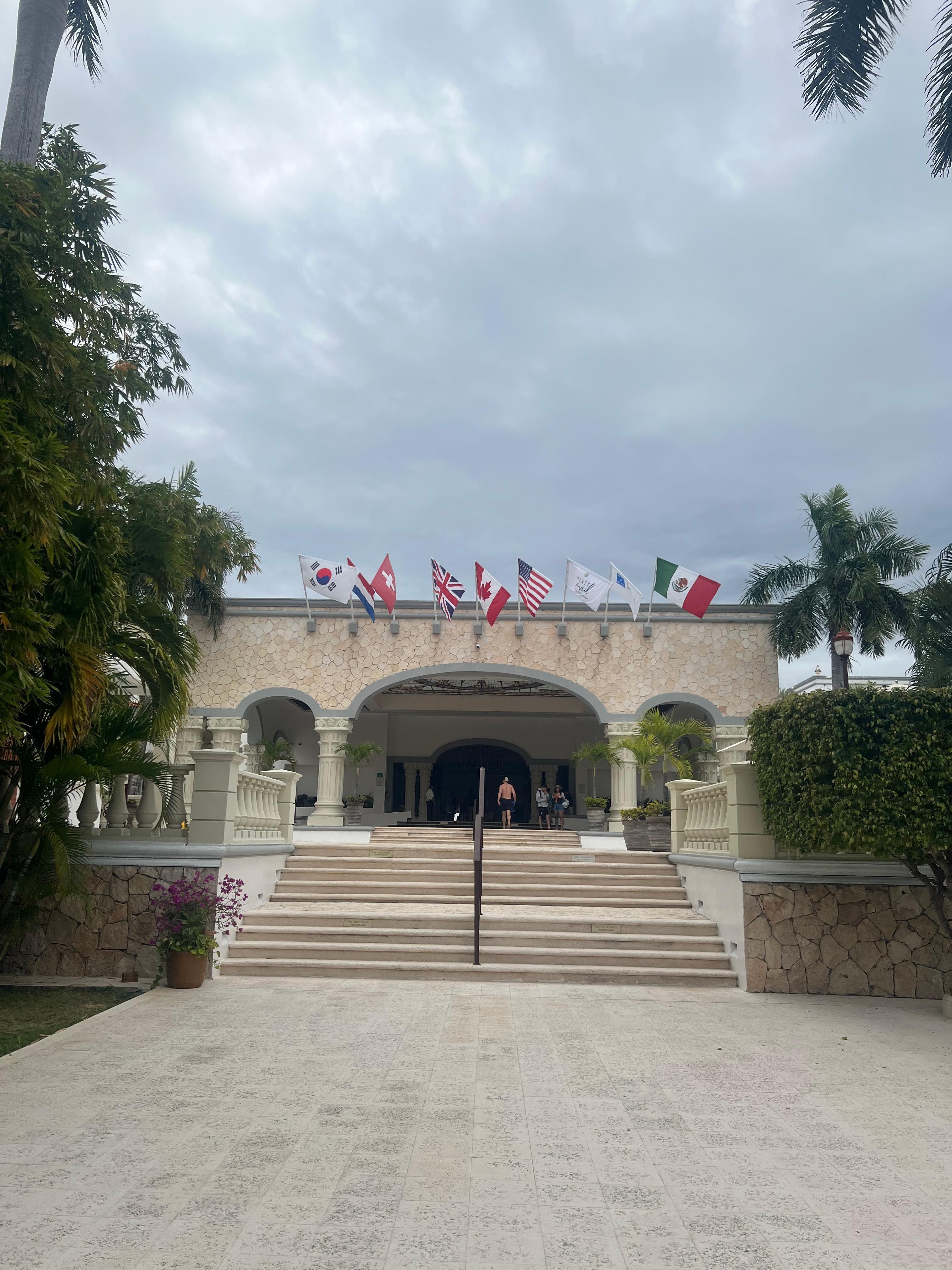 View of hotel front.