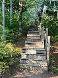 Lots of stairs to get to dock